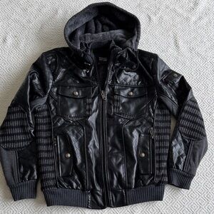 Robert Phillipe Men's Black Quilted Jacket with Hood